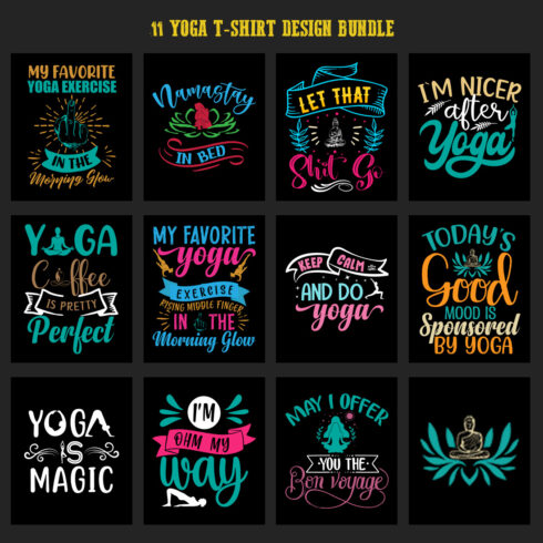 Yoga T-shirt design Bundle cover image.