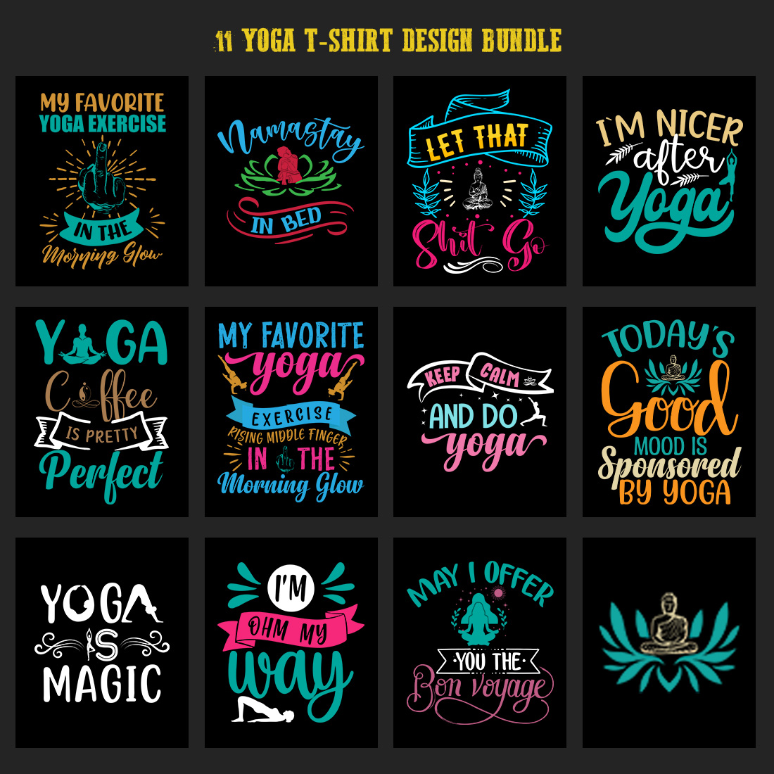 Yoga T-shirt design Bundle cover image.