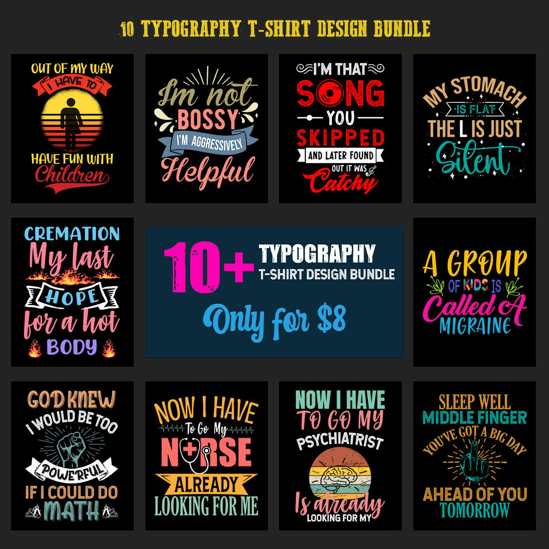 Typography T-shirt Design SVG, EPS & PNG preview image.
