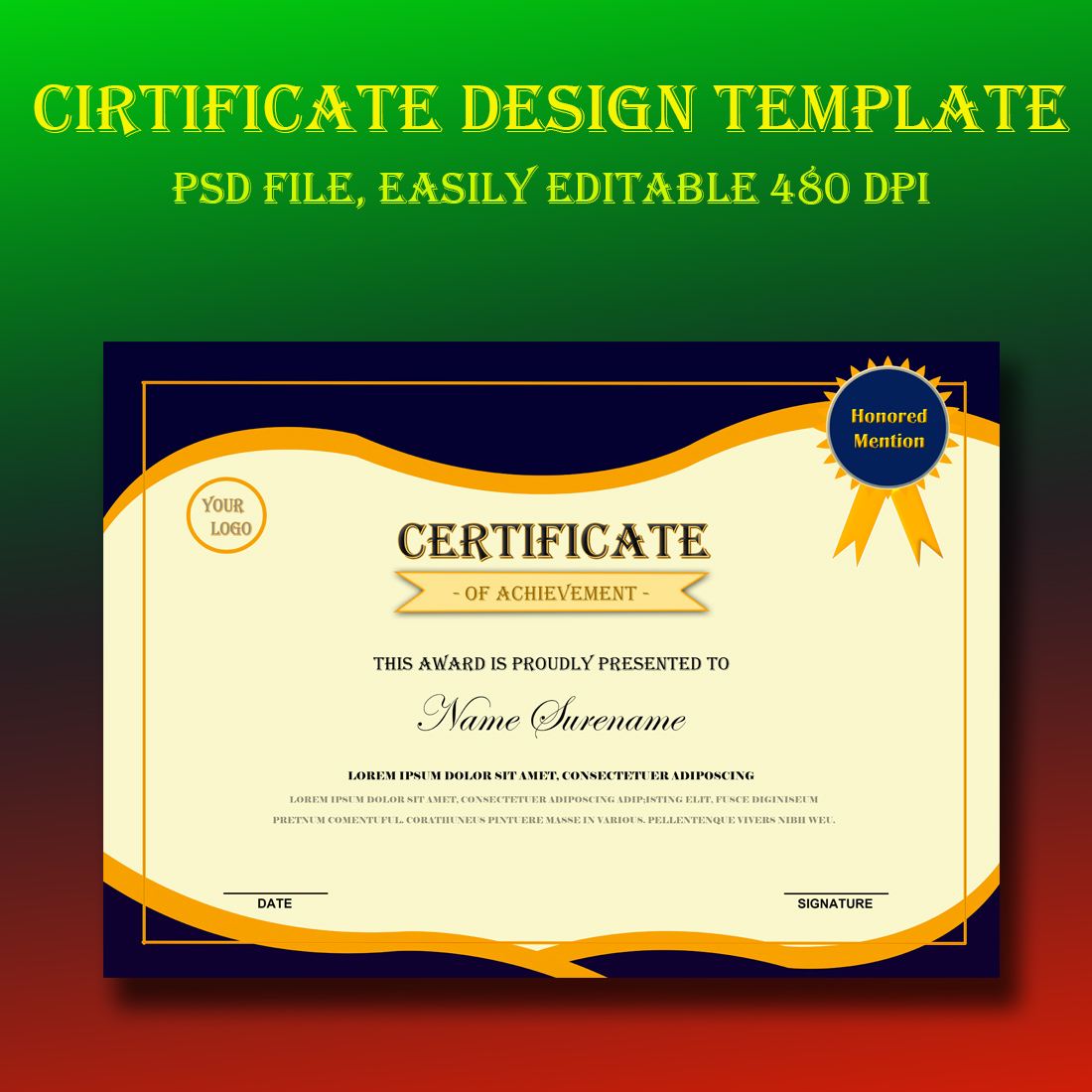 Elegant Certificate Template cover image.