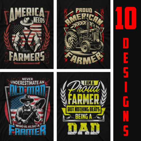 10 best selling premium farmer t shirt design cover image.