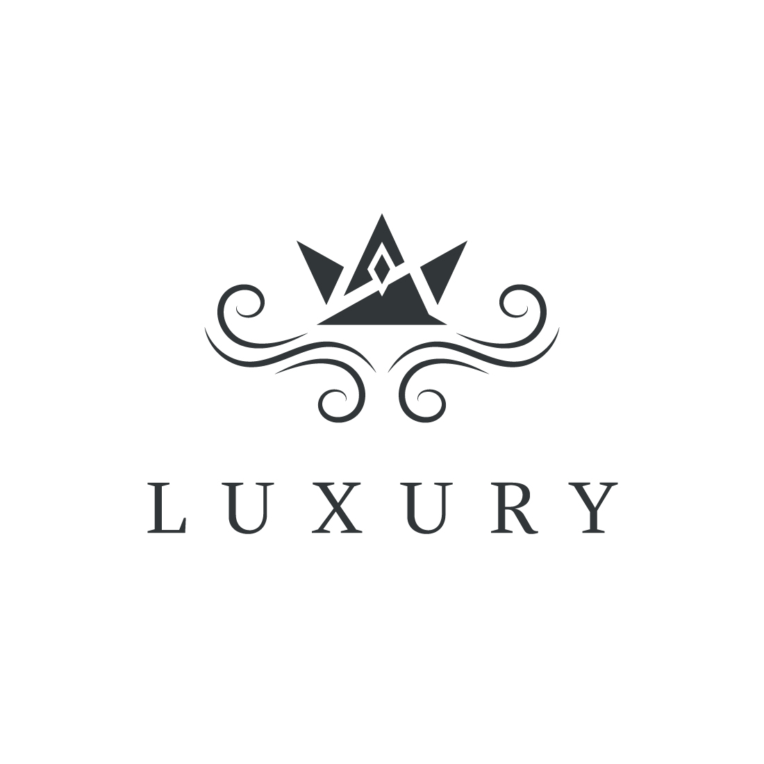 Royal crown vector icon logo template for luxury business preview image.