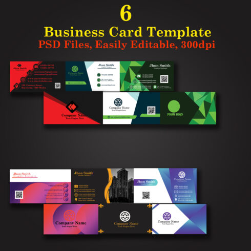 6 Creative Business Card Templates cover image.