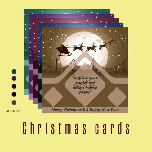 5 Beautifully Designed Vector Christmas Cards with Inspiring Christmas Wishes cover image.