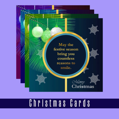 4 Beautifully Designed Vector Christmas Cards with Heartfelt Christmas Wishes cover image.