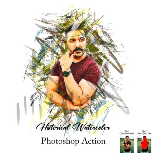 Historical Watercolor Photoshop Action cover image.