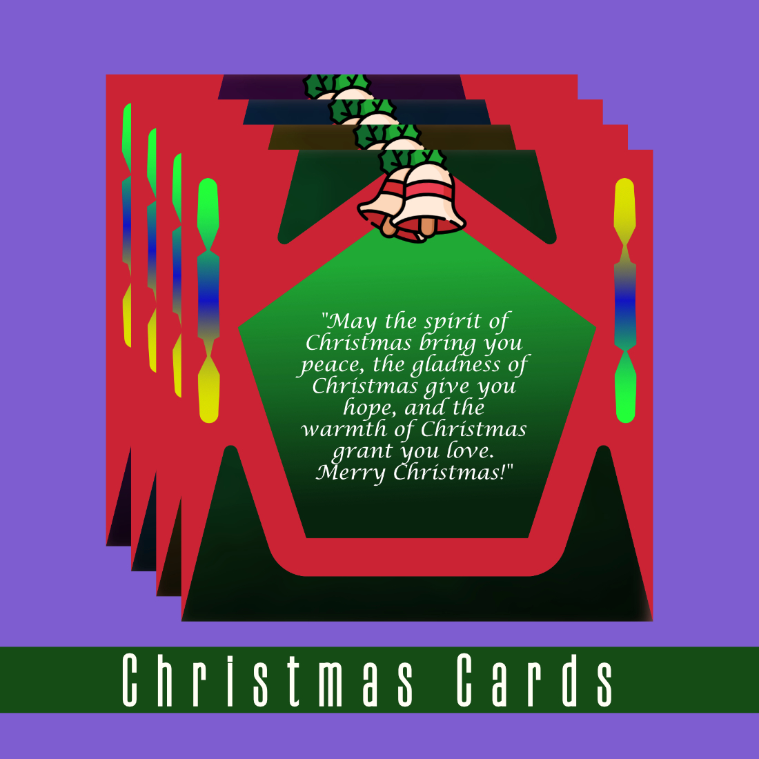 8 Beautifully Designed Vector Christmas Cards with Heartfelt Christmas Wishes preview image.