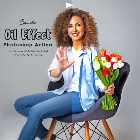 Cosmetic Oil Effect Photoshop Action cover image.