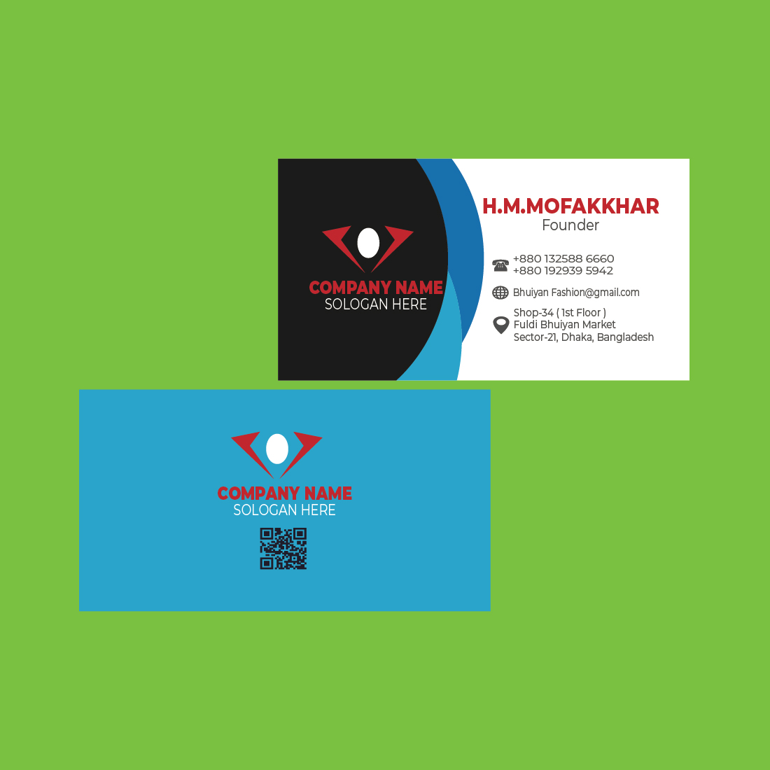 A clean & Modern Business Card preview image.