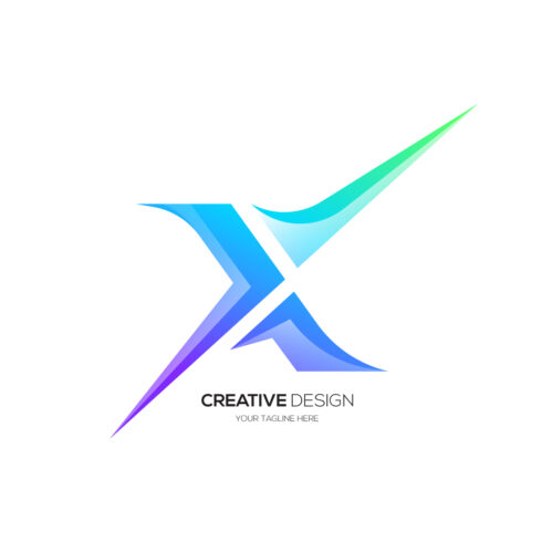 Letter X modern shape with colorful abstract monogram logo cover image.