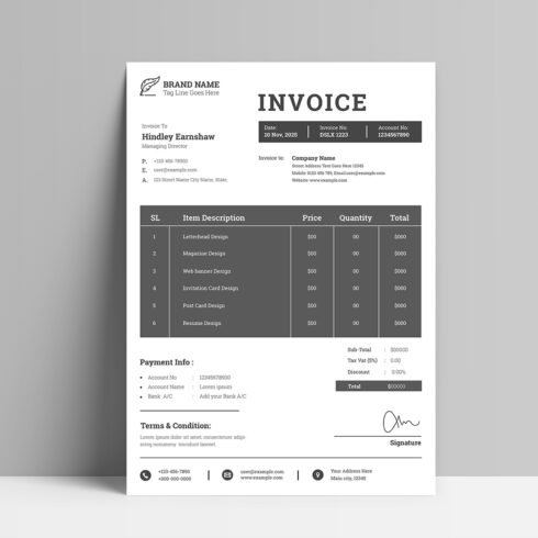 Corporate Invoice Template cover image.
