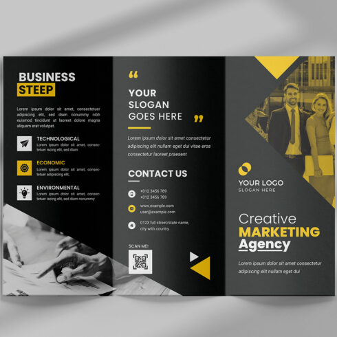 Creative Trifold Brochure Template cover image.
