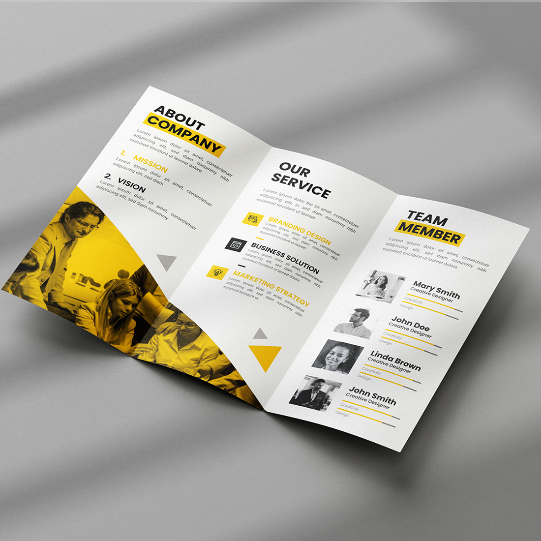 Creative Trifold Brochure Template preview image.