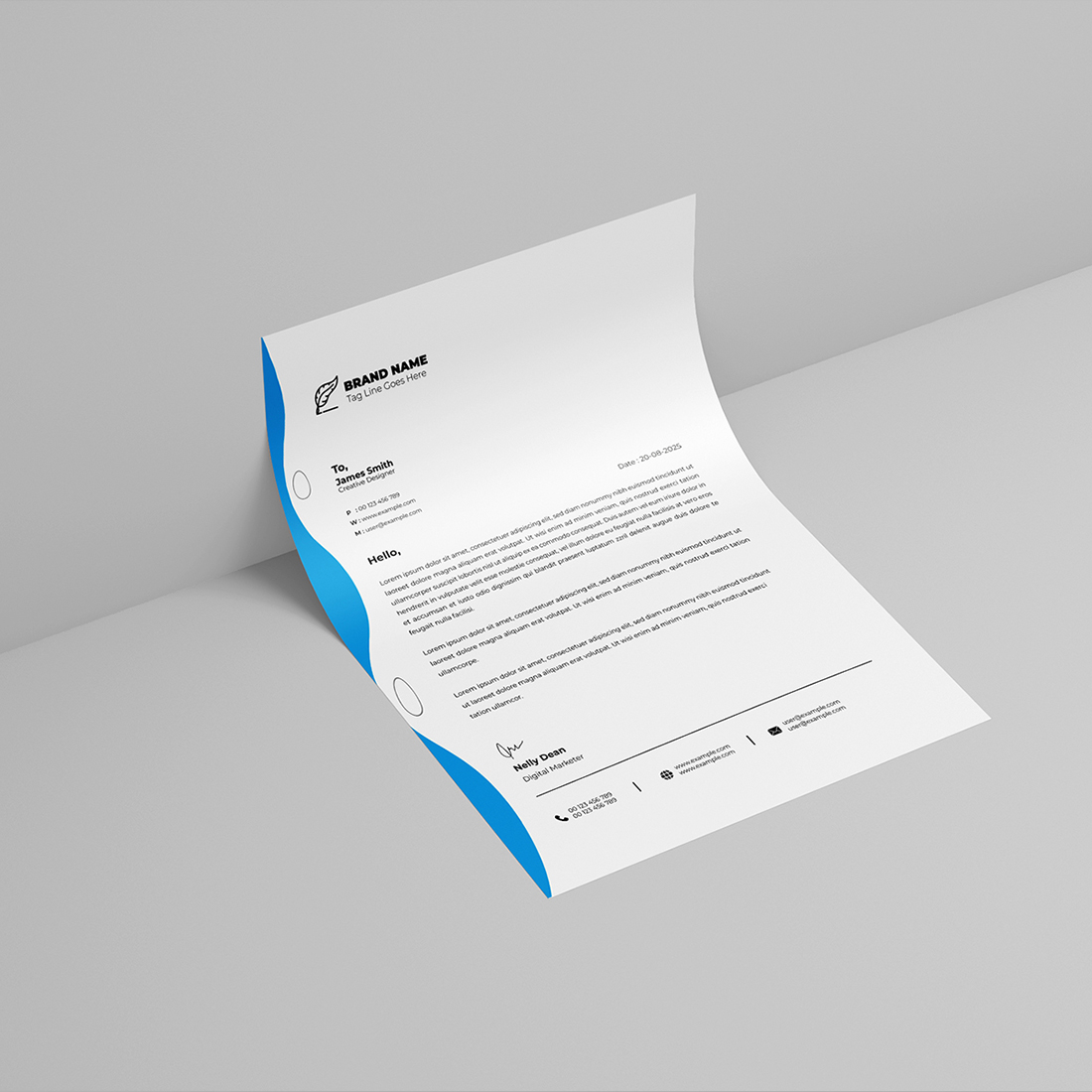 Minimalist letterHead Design preview image.