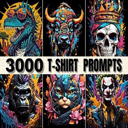 3000 T-shirt Designs Midjourney Prompts cover image.