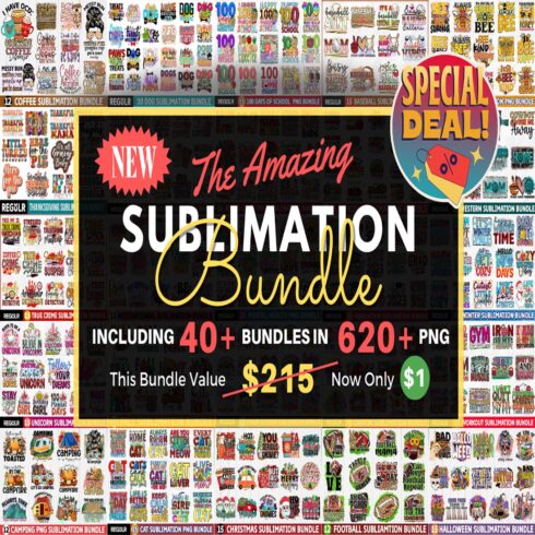 The Amazing PNGs Sublimation Bundle cover image.