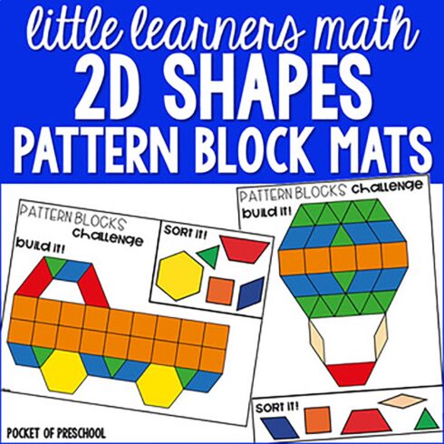 Pattern Block Mats - 2D Shapes Sample Pack for Preschool, Pre-K, and Kinder cover image.