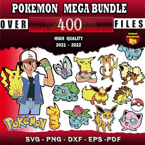 +400 Pokemon SVG Bundle,SVG for Cricut,Pokemon for Print,Svg cut files cover image.