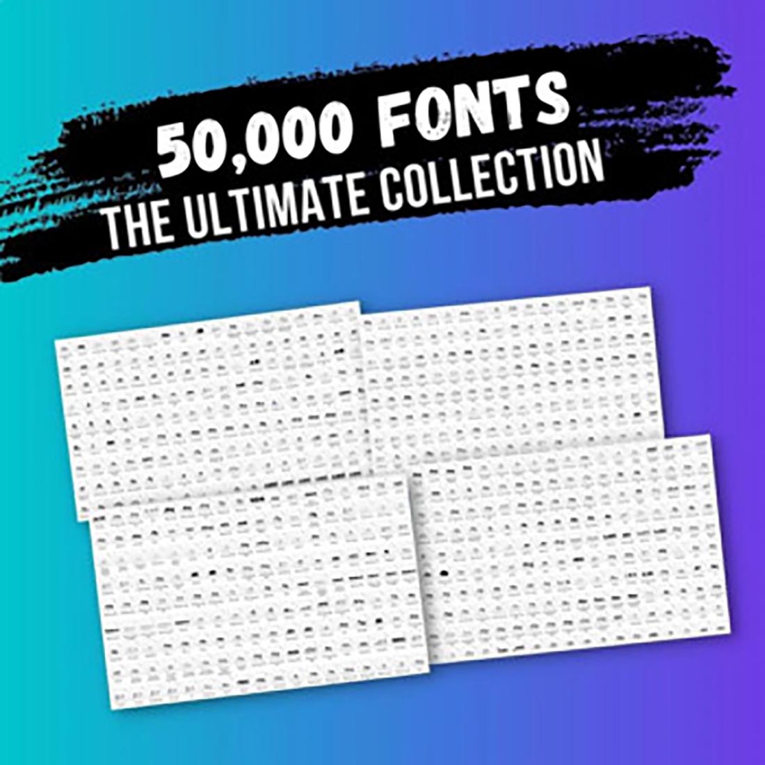 50,000 Biggest Font Collection Bundle preview image.