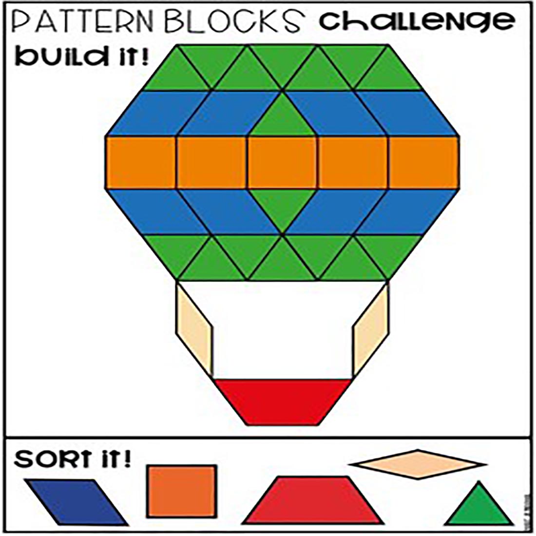 Pattern Block Mats - 2D Shapes Sample Pack for Preschool, Pre-K, and Kinder preview image.