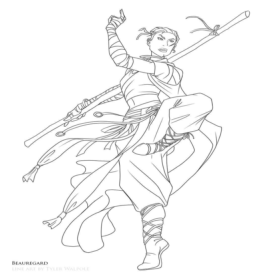 Mighty Nein coloring book preview image.