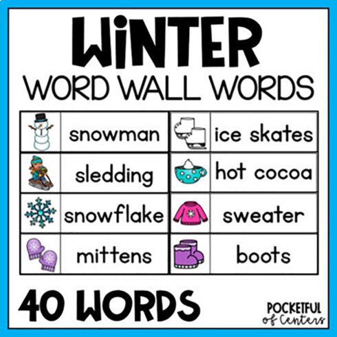 Winter Writing Centers | Winter Word Wall Cards cover image.