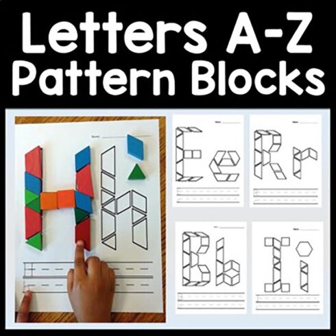 Printables for Kindergarten or Preschool with Math Pattern Blocks cover image.