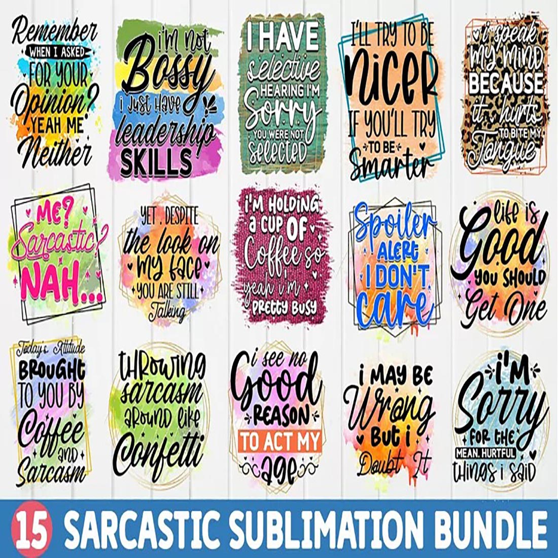 Sarcastic Sublimation Bundle, Sarcastic Sublimation designs preview image.