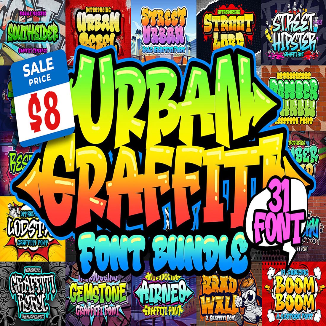 Urban Graffiti Font Bundle MasterBundles