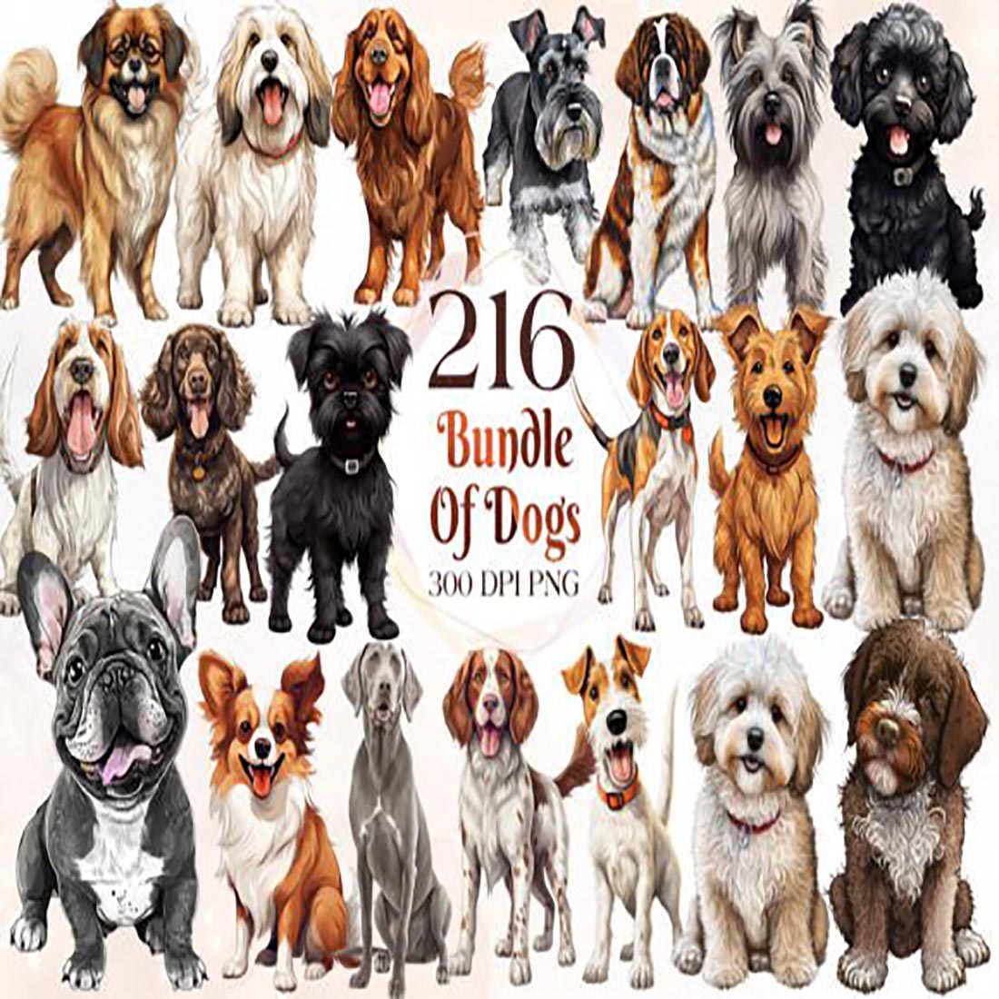 Cute Dog Sublimation Clipart Bundle cover image.