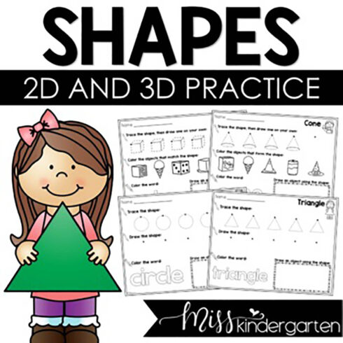 2D and 3D Shapes Worksheets cover image.