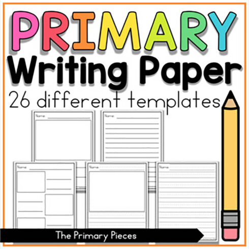 Primary Lined Writing Paper Templates Elementary Handwriting cover image.