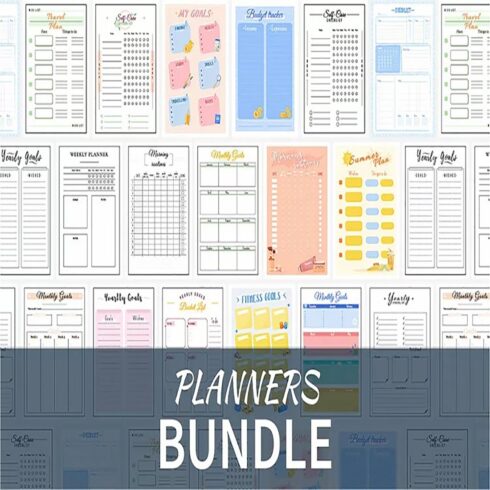Planners and and tracker pages bundle cover image.