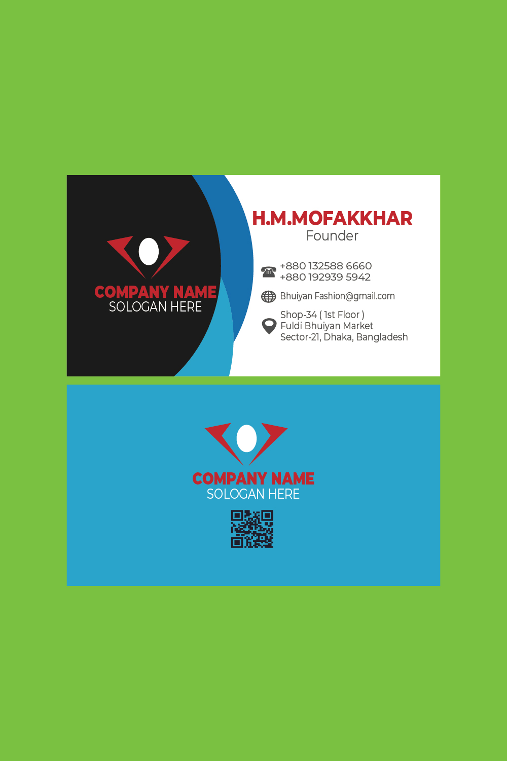 A clean & Modern Business Card pinterest preview image.