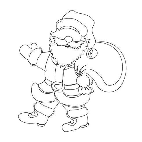 Santa Single Line Art Drawing For Personal Or Commercial Use cover image.