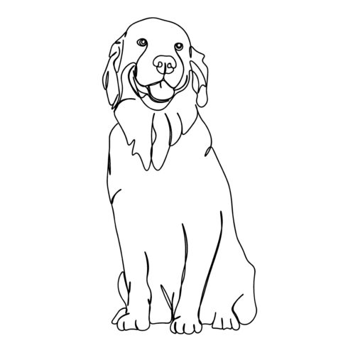 Dog Single Line Art Drawing For Personal or Commercial Use cover image.