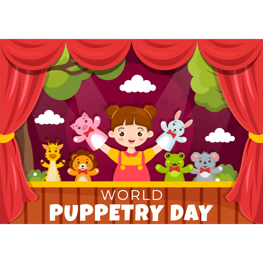 12 World Puppetry Day Illustration cover image.