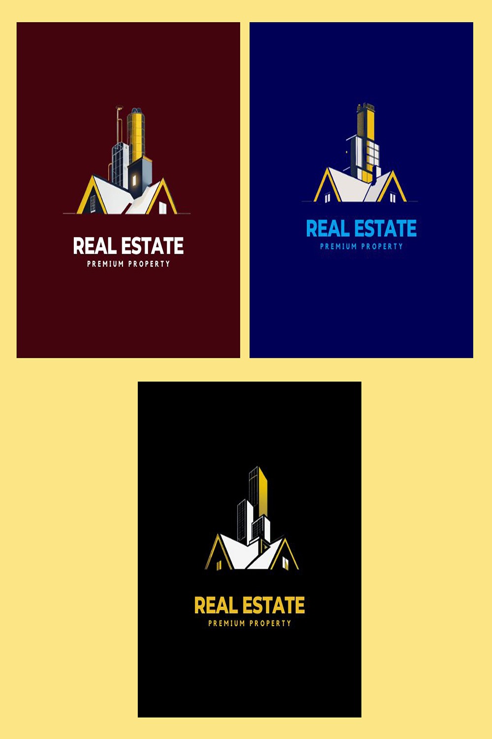 Real Estate - Logo Design Template Total = 03 pinterest preview image.