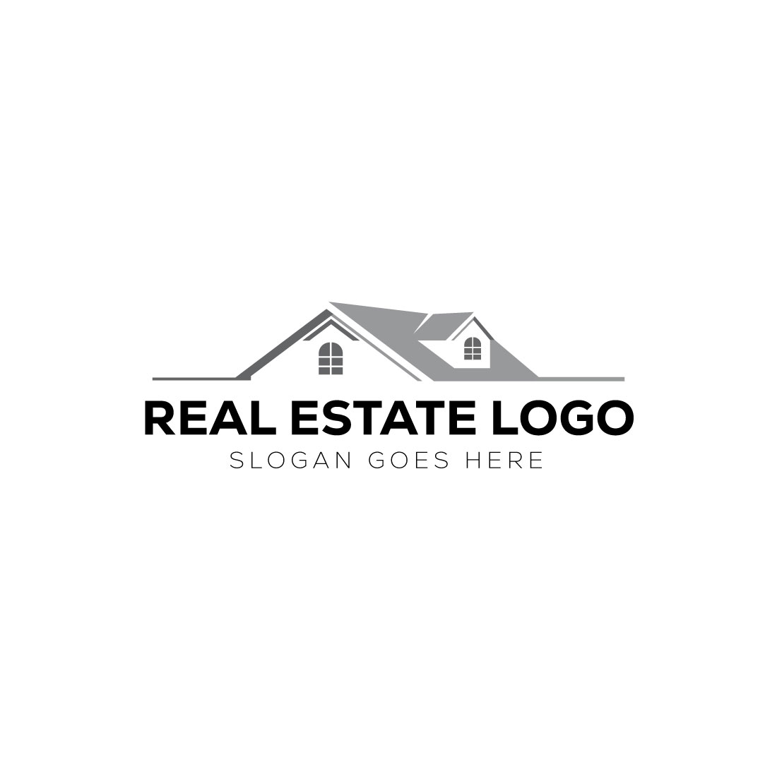 Creative real estate logo design preview image.