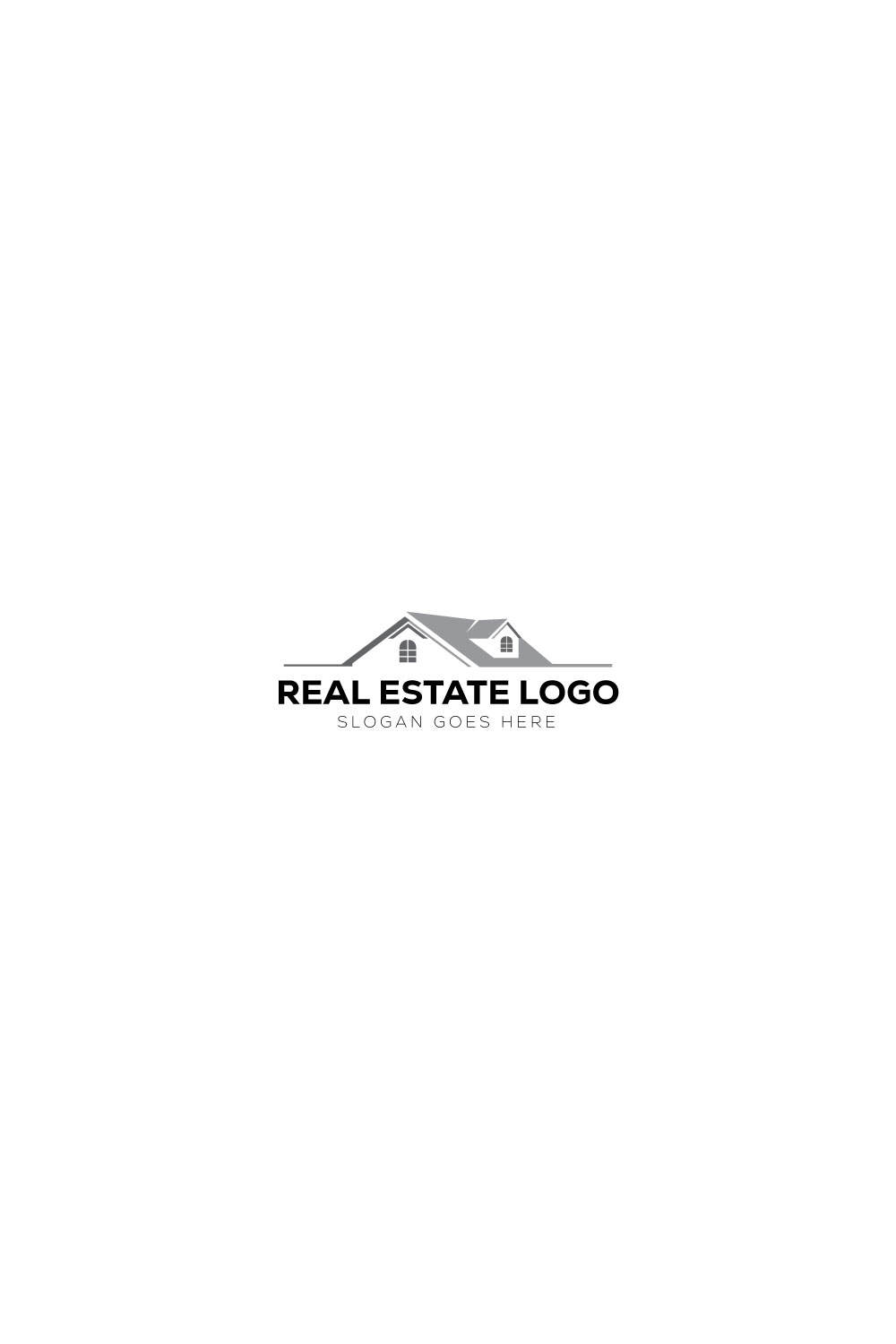 Creative real estate logo design pinterest preview image.