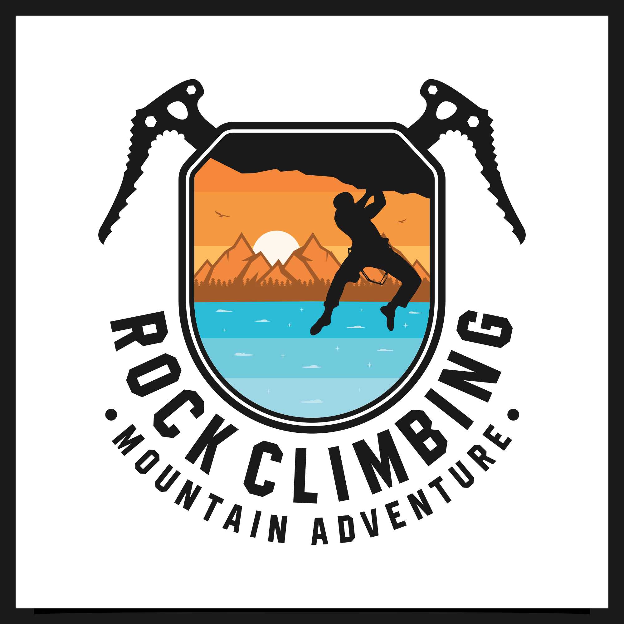 Rock Climbing mountain adventure logo - $5 preview image.
