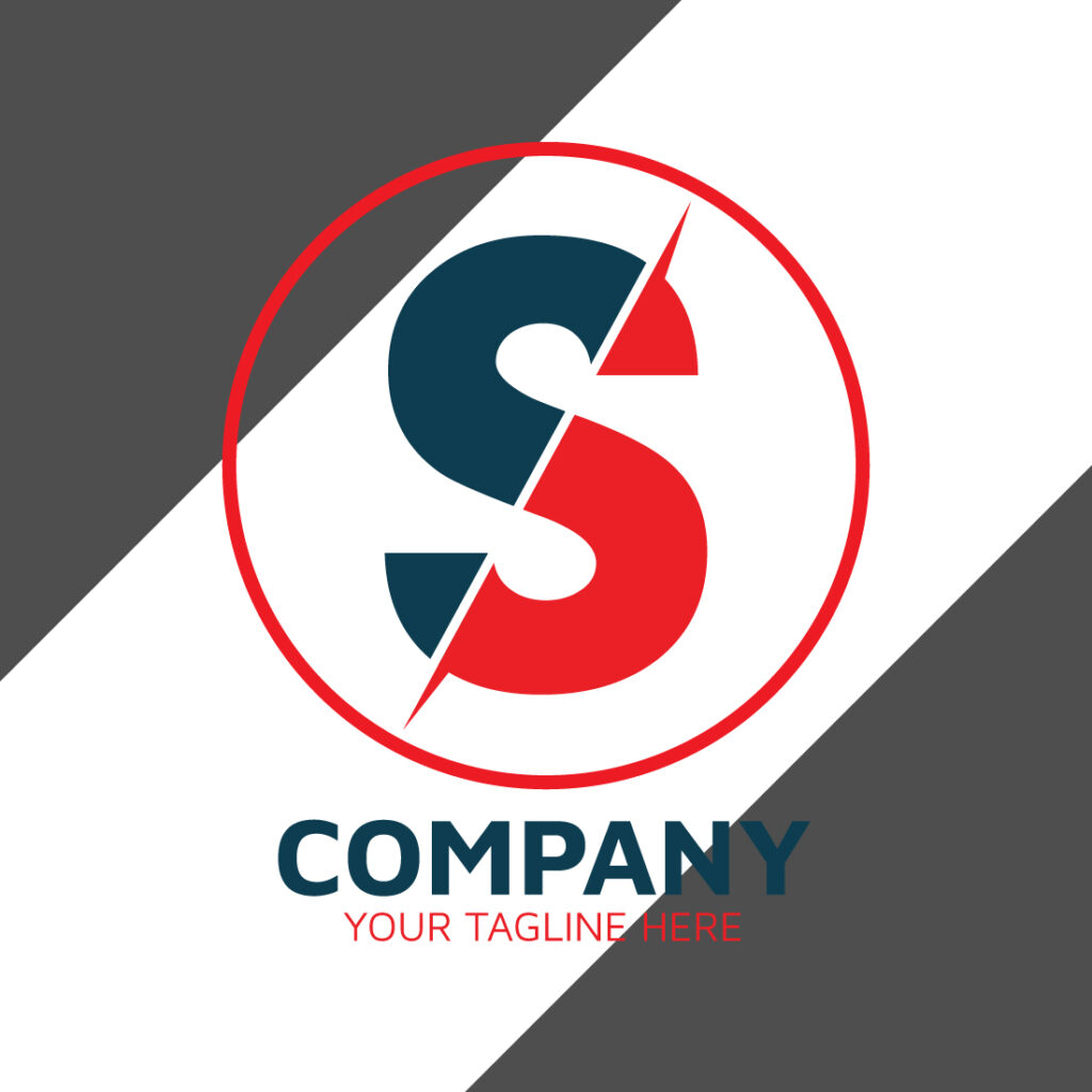 Circle S letter logo design, Simple letter logo design, Initial letter