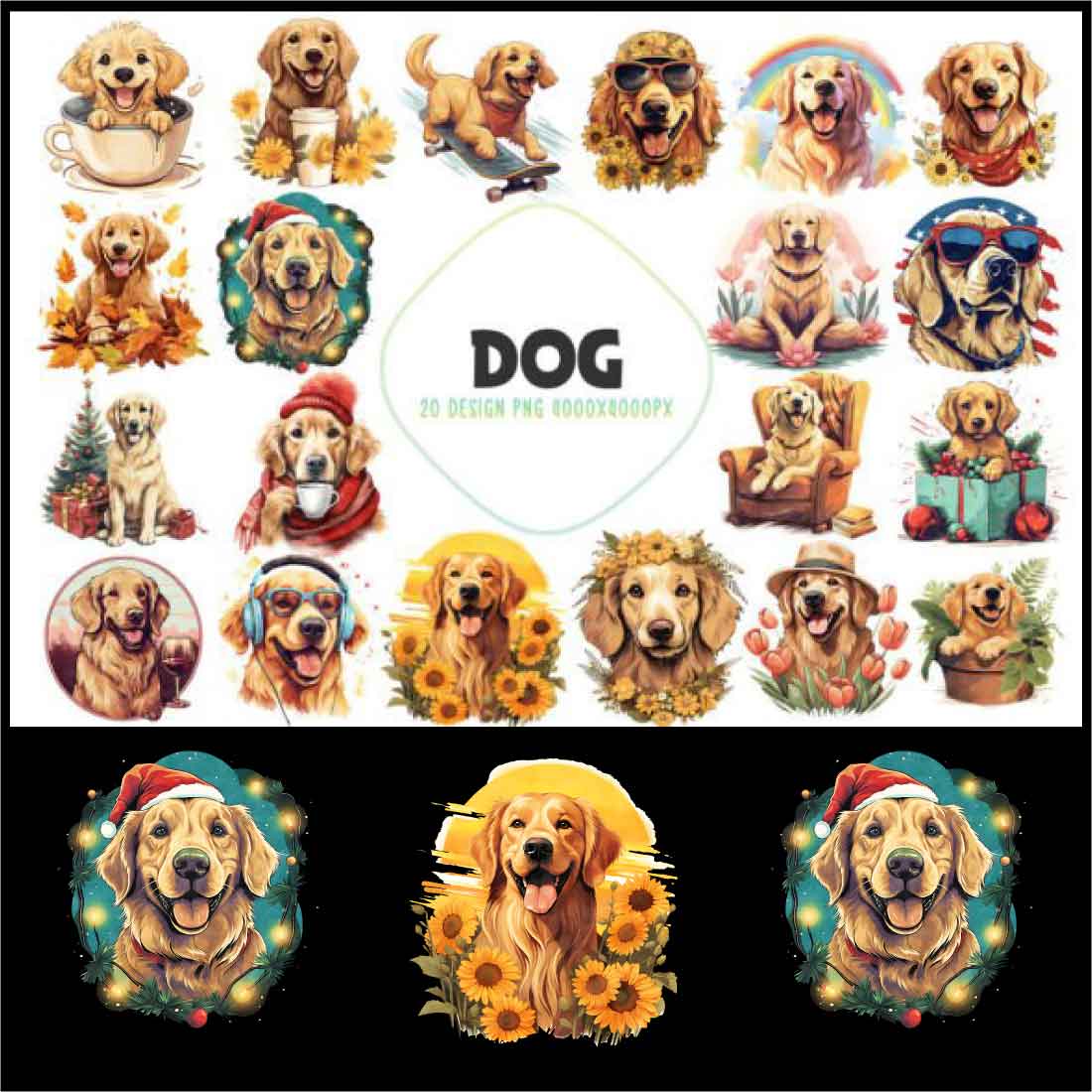 Cheerful Dogs Artwork Pack preview image.