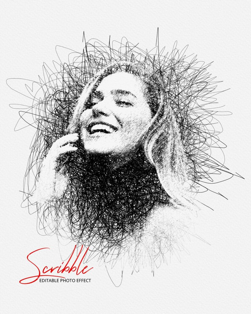 Scribble Scetch Scribble Sketch Photo Effect - MasterBundles