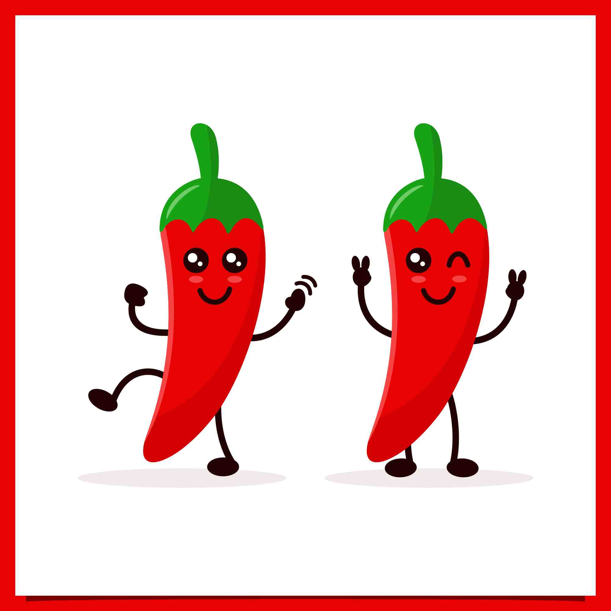 Set cute chili charater vector illustration - $4 preview image.