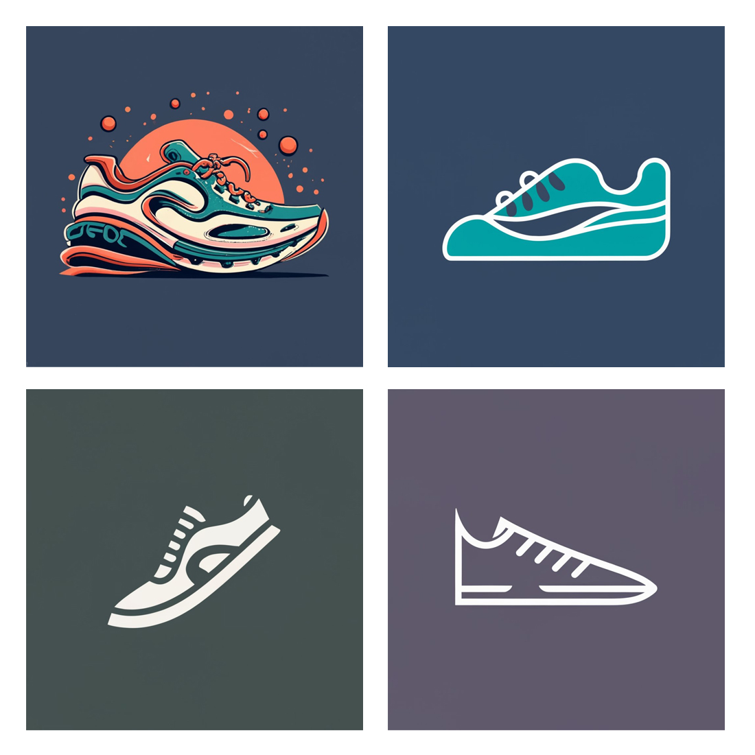 Sports Shoe - Logo Design Template Total = 04 preview image.