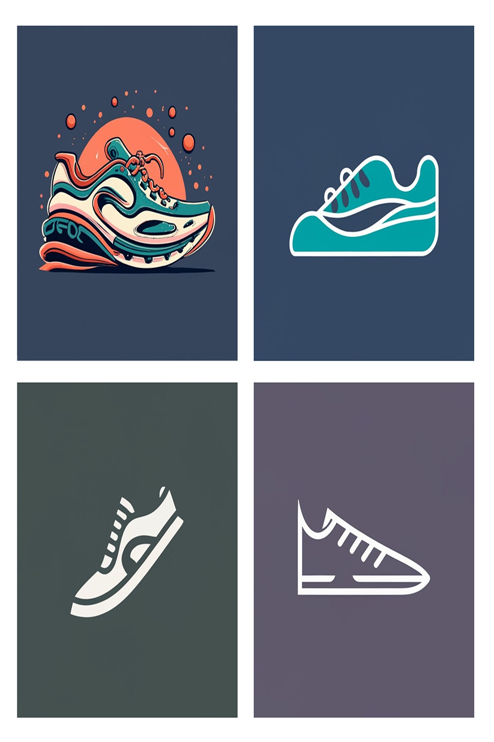 Sports Shoe - Logo Design Template Total = 04 pinterest preview image.