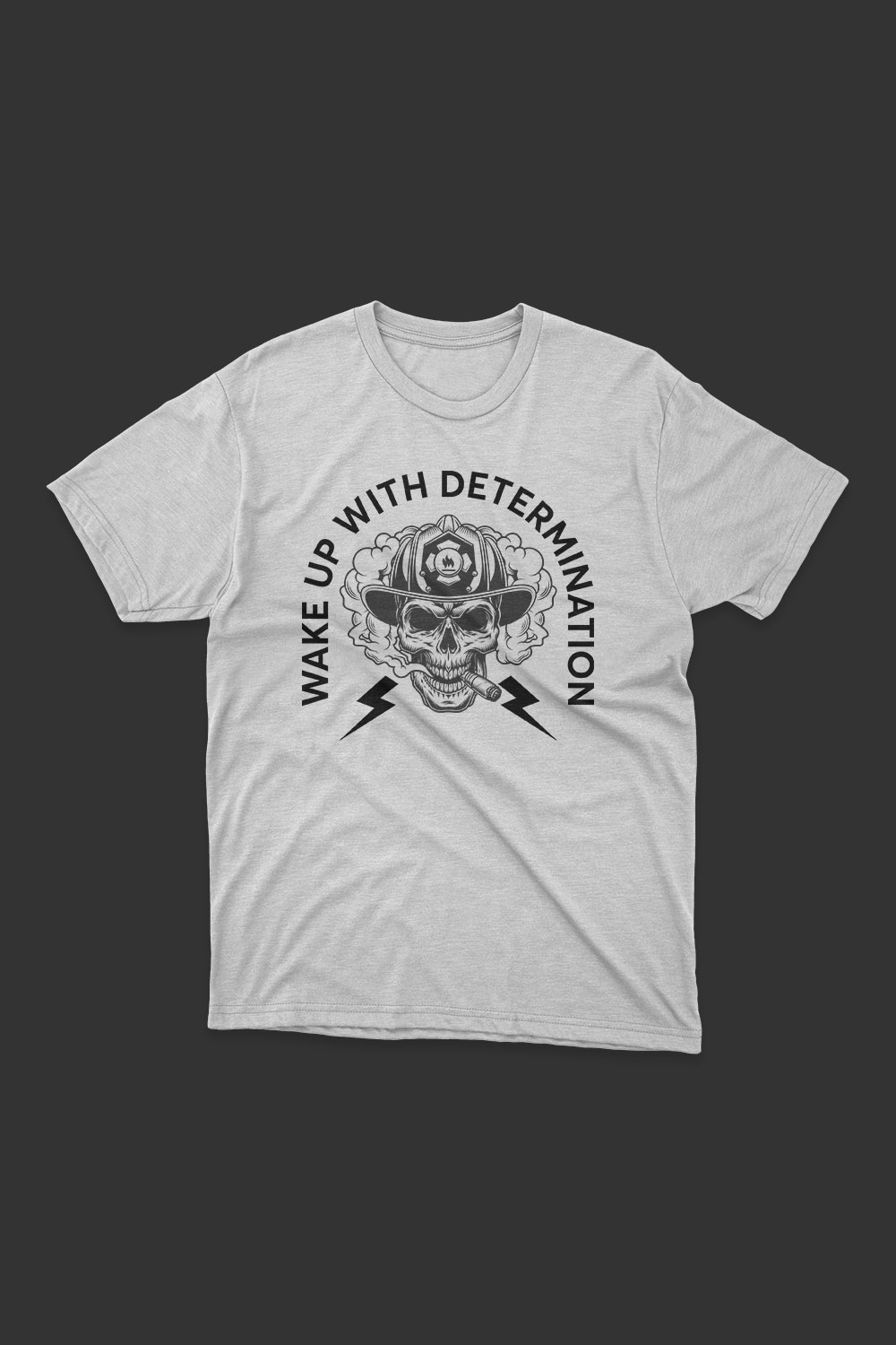 Skull Smoking T Shirt Design pinterest preview image.