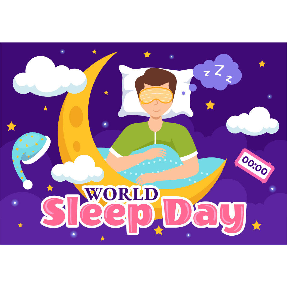 12 World Sleep Day Illustration preview image.