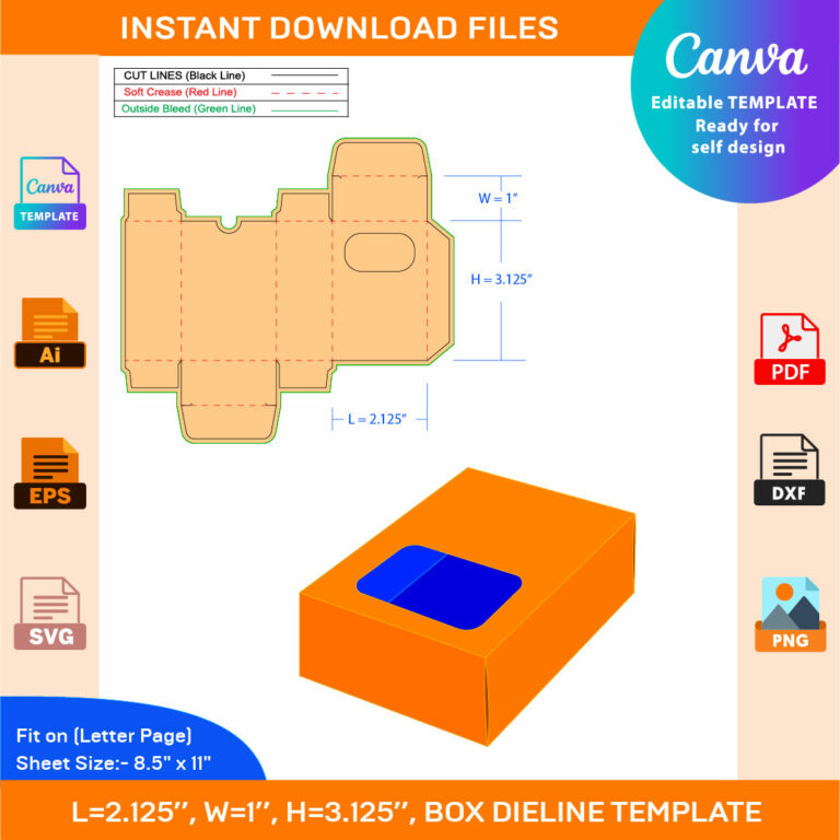 Soap Display Box, Dieline Template, SVG, EPS, PDF, DXF, Ai, PNG, JPEG ...